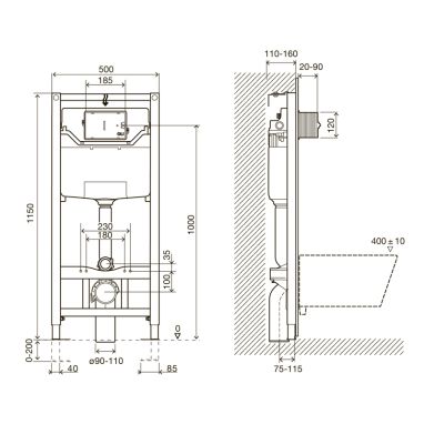 IMPRESE Инсталляция для подвесного унитаза 3 в 1 (i8122B)