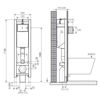 IMPRESE Инсталляция для подвесного унитаза 3 в 1 (i8130)