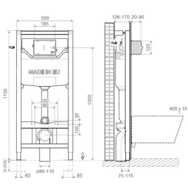IMPRESE Инсталляция для подвесного унитаза 3 в 1 (i9109)