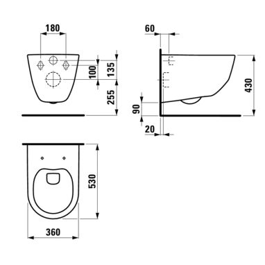 LAUFEN Комплект: инсталляция+унитаз подвесной с сидением PRO Rimless (H820966+H8969513000001B+771973+678630+773717)