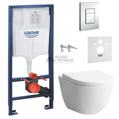 LAUFEN Комплект: инсталляция+унитаз подвесной с сидением PRO Rimless (H820966+H8969513B+38772001+37131000)