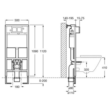 ROCA Инсталляция для подвесного унитаза PRO (A890090020)