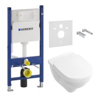 VILLEROY&BOCH Комплект: инсталляция Duofix + унитаз подвесной с сиденьем O.Novo (458.126.00.1+5660HR01)