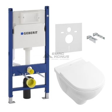 VILLEROY&BOCH Комплект: инсталляция Duofix + унитаз подвесной с сиденьем O.Novo (458.126.00.1+5660HR01)