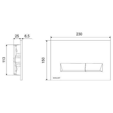 EXCELLENT Клавиша смыва Platto White (INEX.PL230.150.WH)