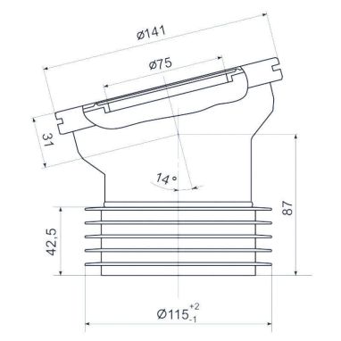 АНИ Пласт Труба фановая короткая 110*/14° (W1228)