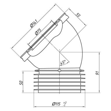 АНИ Пласт Труба фановая короткая 110*/45° (W4228)