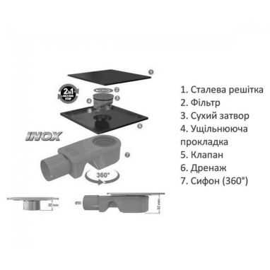 VALTEMO Трап горизонтальный d50 Trendy Black VFD-774615