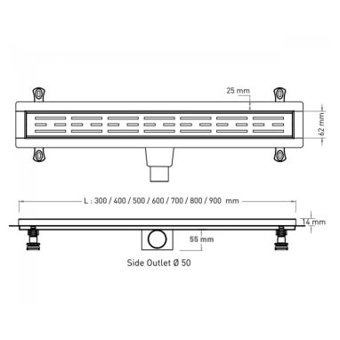 VALTEMO Трап горизонтальный d50 50 см Starline Trendy Butyl VLD-563315