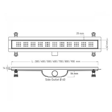 VALTEMO Трап горизонтальный d40 50 см с соединением d40-50 Matte Black Base VLD-596415