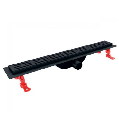 VALTEMO Трап горизонтальный d40 80 см с соединением d40-50 Aqualine Base Matt Black VLD-600430