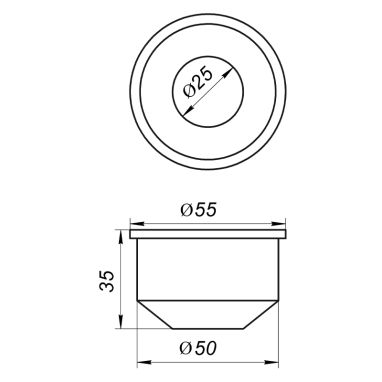 VSPLAST Редукция резиновая для внутренней канализации 50*/25*