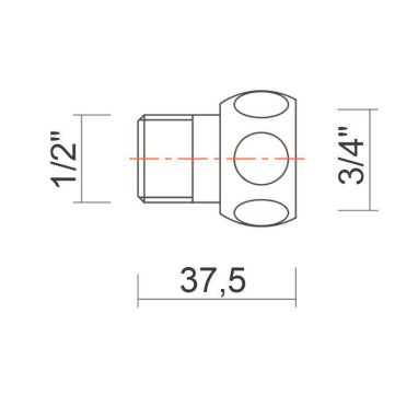 АЗОЦМ Соединение футорка 3/4"x1/2" (П21100061400000) хром, пара