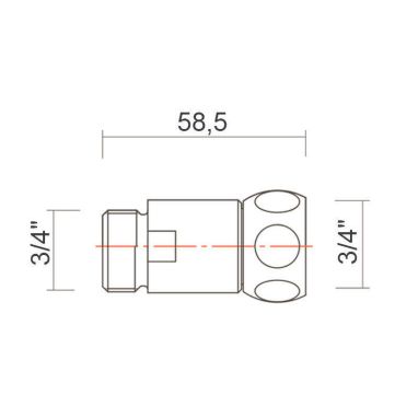 АЗОЦМ Соединение прямое 3/4"x3/4" (П21100061500000) хром, пара
