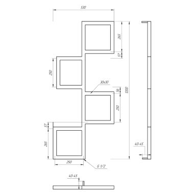 GENESIS AQUA Полотенцесушитель водяной Fito 1200x530 белый