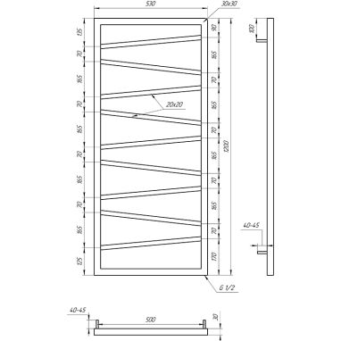 GENESIS AQUA Полотенцесушитель водяной Genesis Light 1200x530 белый