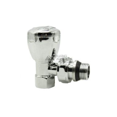 HLV Кран для полотенцесушителя угловой вентильный 1/2" хром