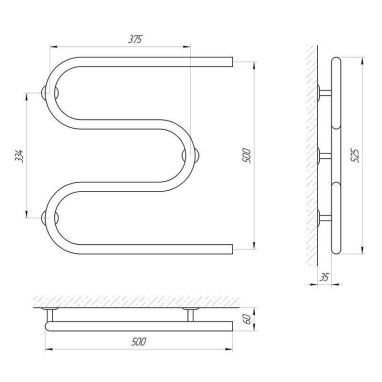 LARIS Полотенцесушитель водяной Змеевик 25 PC3 3/4" 500 мм x 500 мм (71207172)