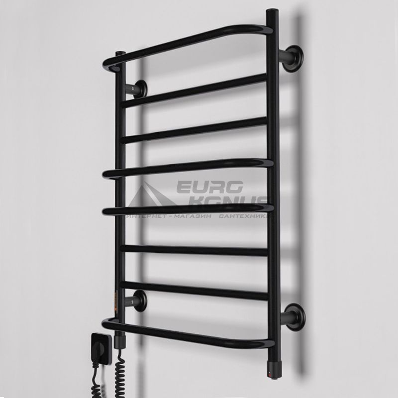 ТЁПЛЫЙ МИР Полотенцесушитель электрический левосторонний Комфорт N.1 black (710х435х145 мм)