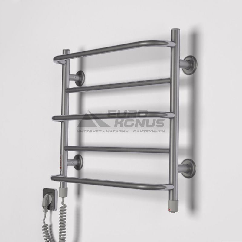 ТЁПЛЫЙ МИР Полотенцесушитель электрический левосторонний Комфорт S.1 silver (495х435х145 мм)