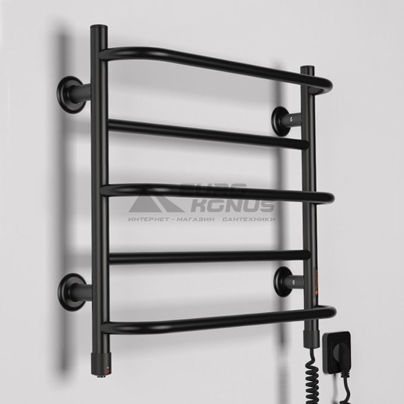 ТЁПЛЫЙ МИР Полотенцесушитель электрический правосторонний Комфорт S.1 black (495х435х145 мм)
