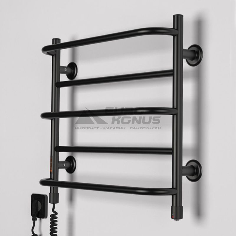 ТЁПЛЫЙ МИР Полотенцесушитель электрический левосторонний Комфорт S.2 black (495х535х145 мм)