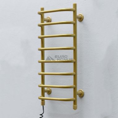 ТЁПЛЫЙ МИР Полотенцесушитель электрический левосторонний Слим gold (710х360х145 мм)