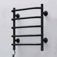 ТЁПЛЫЙ МИР Полотенцесушитель электрический левосторонний Стеир black (495х460х145 мм)