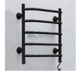 ТЁПЛЫЙ МИР Полотенцесушитель электрический правосторонний Стеир 45 black (495х465х145 мм)