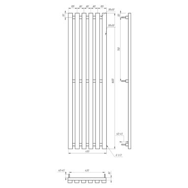 GENESIS AQUA Радиатор из нержавеющей стали Marbel 1600x450 белый