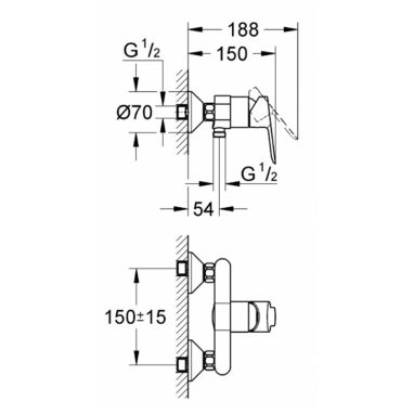 GROHE Комплект для ванной комнаты Bau Edge (123208S)
