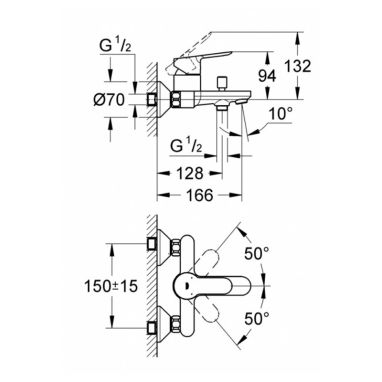 GROHE Комплект для ванной комнаты Bau Edge (123265S)