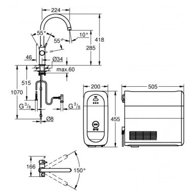 GROHE Комплект для кухни (смеситель + система фильтрации) Blue Home (31455000)