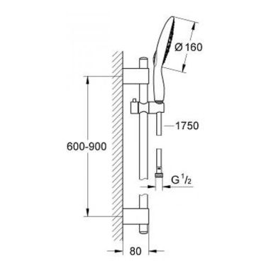 GROHE Душевой гарнитур Power & Soul 160 (27750000)