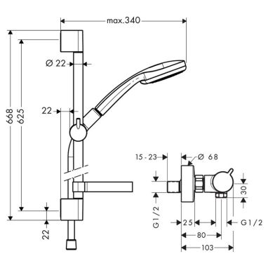 HANSGROHE Комплект для ванной комнаты Croma 100 (27032000)