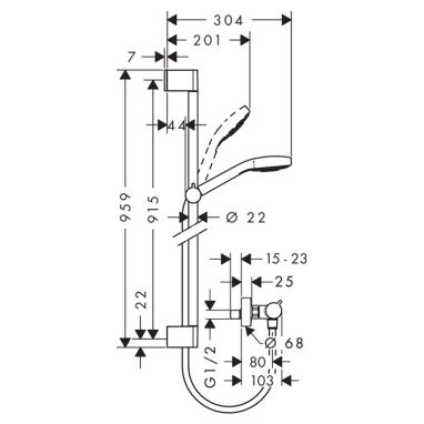 HANSGROHE Комплект для ванной комнаты Croma Select E (27082400)