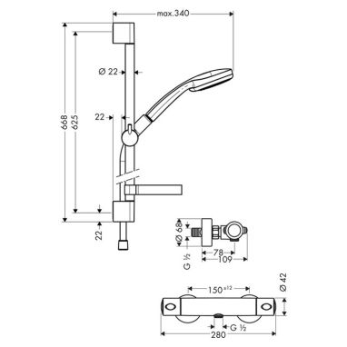 HANSGROHE Комплект для ванной комнаты Croma 100 (27086000)