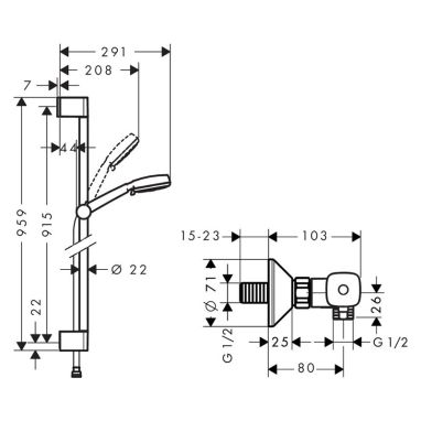 HANSGROHE Комплект для ванной комнаты Crometta 100 (27031400)