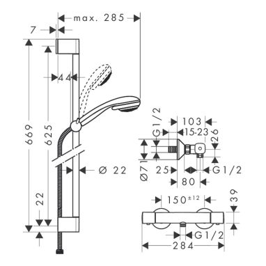 HANSGROHE Комплект для ванной комнаты Crometta 85 (27058000)