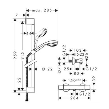 HANSGROHE Комплект для ванной комнаты Crometta 85 (27080000)