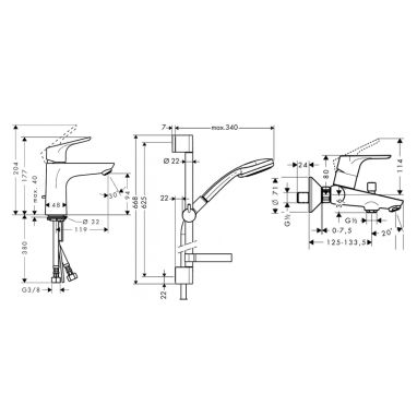 HANSGROHE Комплект для ванной комнаты Focus (31940111)