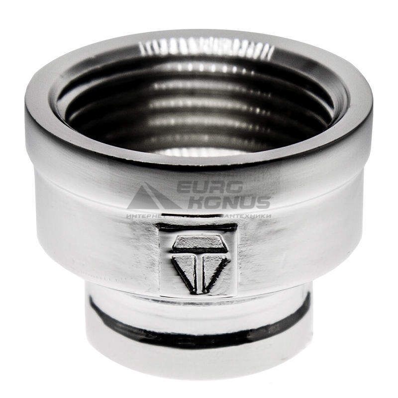 HLV Муфта переходная резьбовая хромированная 1/2"х3/4"