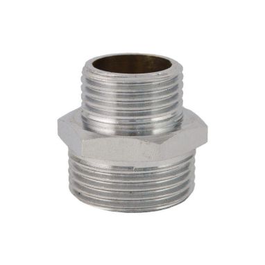Ниппель переходной резьбовой хромированный 1/2"x3/4"