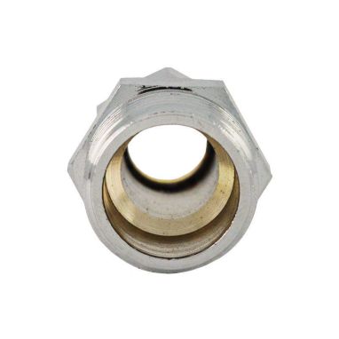 Ниппель переходной резьбовой с цангой хромированный 1/2"НxМ10 (3/8"Н)