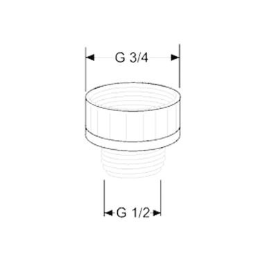 KLUDI Переходник резьбовой хромированный 1/2"x3/4" Standard (6110505-00)