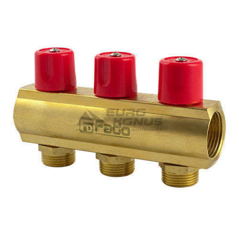 FADO Коллекторная балка с вентилями на 2 выхода 3/4"x1" (KBV02)