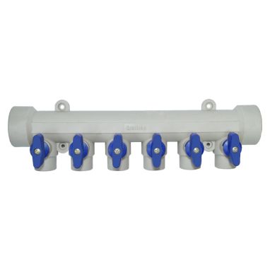 KALDE Коллектор с шаровыми кранами полипропиленовый на 2 выхода 40*x20* blue