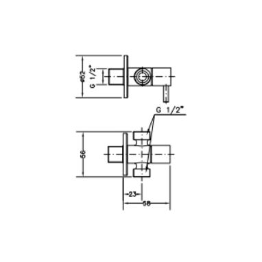 GENEBRE Кран вентильный угловой на 2 выхода 1/2"x1/2"x1/2" (3107 04)