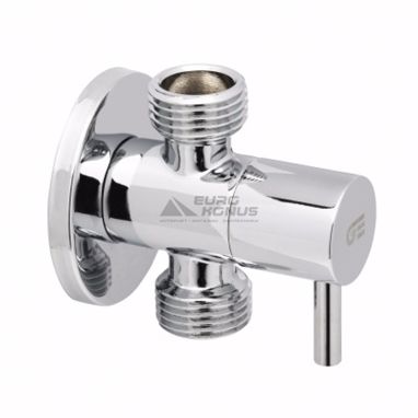 GENEBRE Кран вентильный угловой на 2 выхода 1/2"x1/2"x1/2" (3107 04)