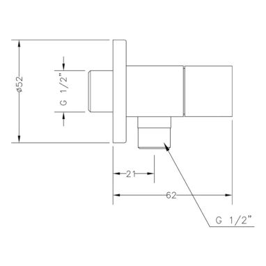 GENEBRE Кран вентильный угловой 1/2"x3/8" Kenjo Angle38 (3106 04)